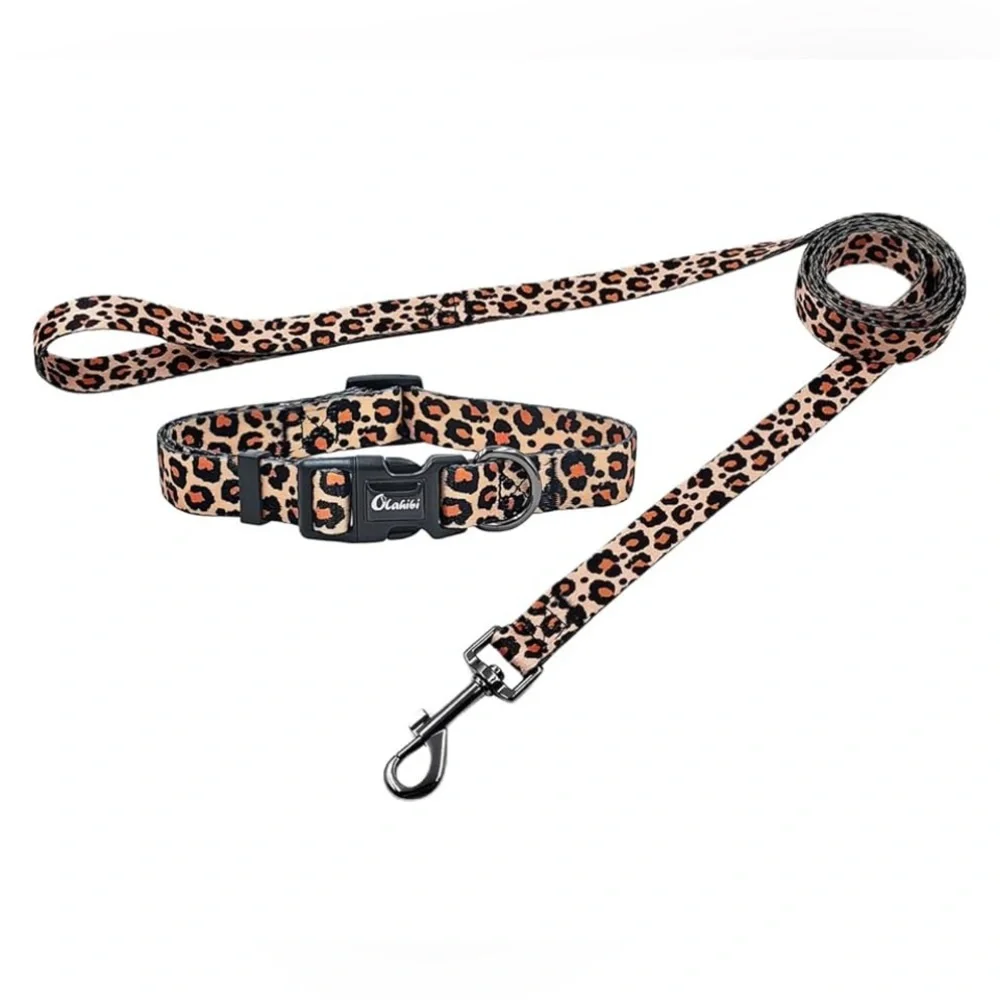 Leopard Print Dog Collar & Leash Set – New with Tags!
